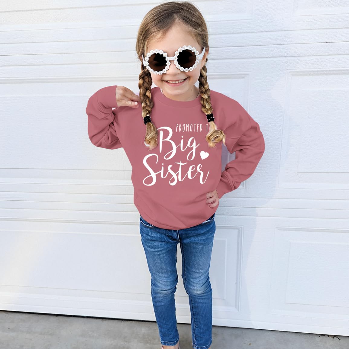 CM C&M WODRO Sudadera Big Sister Anuncio de Bebé Suéter Niñas Niños Camiseta de Manga Larga Promocionado a Hermana Grande Traje Recién Nacido Jersey Hermanos Ropa de Bebé Ropa Cálida para Niños
