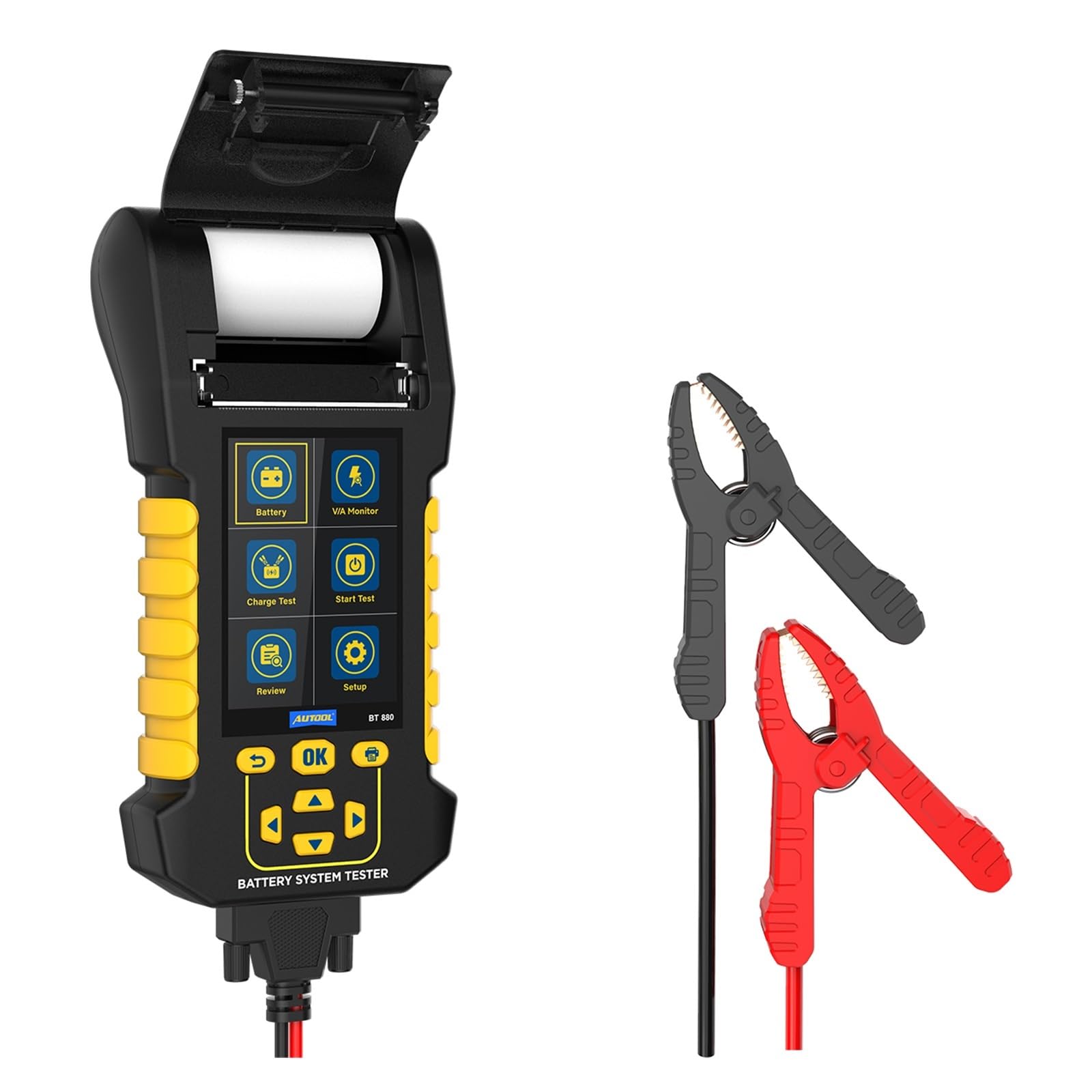 Comprobador de Batería, Probador de batería BT880 con Impresora Analizador de batería Probador Capacidad de la batería del automóvil Probador de Carga de Carga máxima