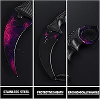 Vista 2 de Cuchillo Karambit sin ofensivo, cuchillo de entrenamiento de práctica de acero inoxidable con funda para principiantes, herramienta de entrenamiento