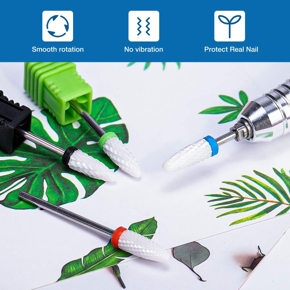 Ceramic Carbide Nail Drill Bit Rotate Burr Milling Nail Cutter Bits Electric Drill Machine for Manicure Pedicure Tools 4