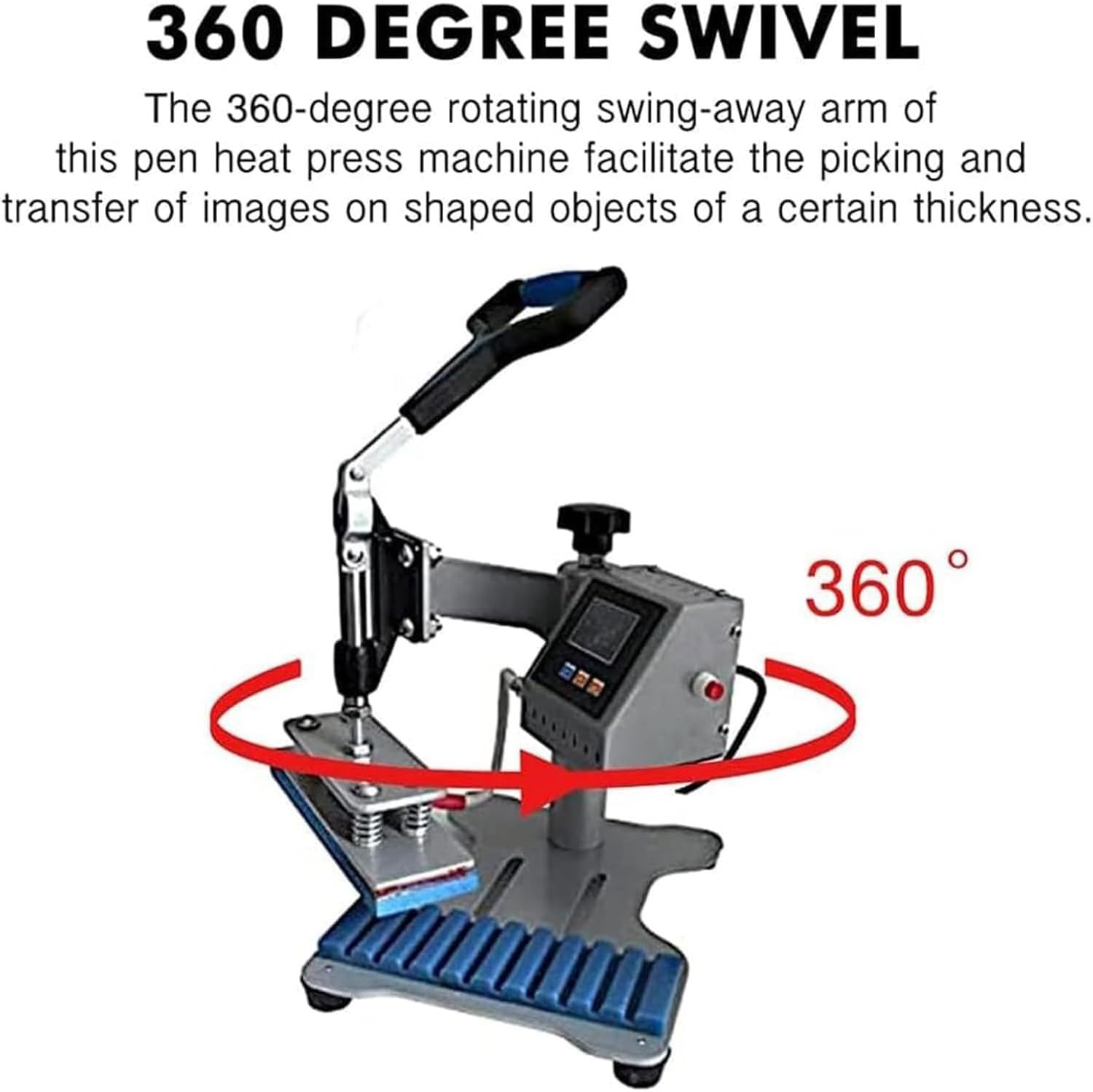 Pressa di calore digitale a penna, strumento di sublimazione a 10 slot con rotazione di 360° per stampa a trasferimento a caldo su penne e matite, perfetta per timbrare loghi