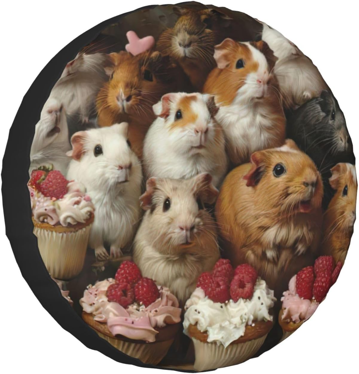 Guinea Pigs and Cupcakes Print Tire Cover Universal Spare Wheel for Trailer Rv SUV Truck Camper Travel Accessories