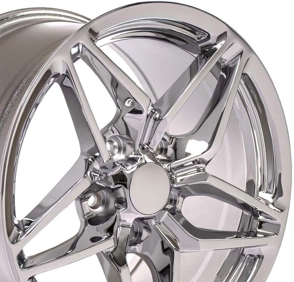 OE Wheels CV31 aro de 17 polegadas serve para Corvette C7 ZR1 estilo 5 x 120,65 17 x 9,5 cromado - Hollander 5927 (1)