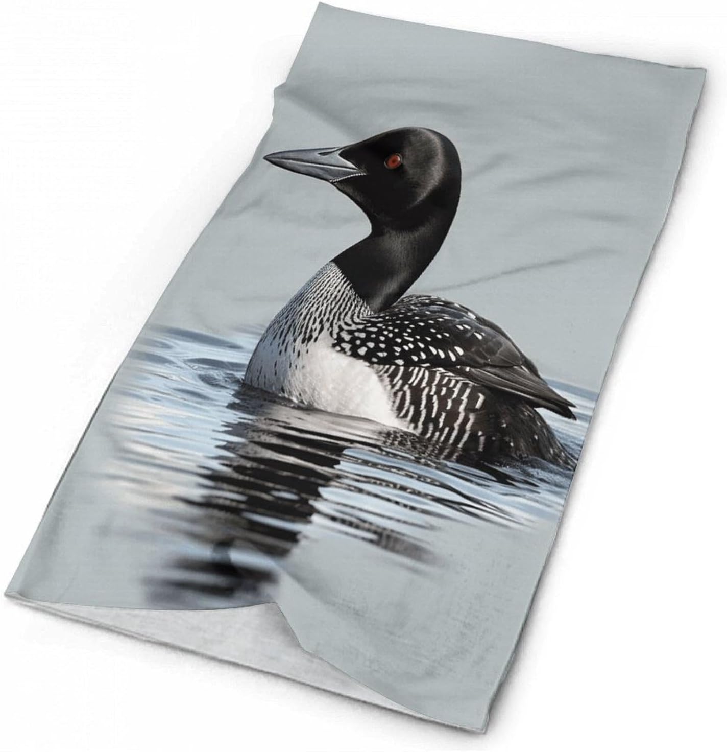 Multi-Use Double Sided Loon Nature Bird Print Neck Gaiter Face Cover Scarf, Breathable Cooling UV Sun Protection Face Mask, Soft Bandana Head Wrap Headwear for Men Women Outdoor