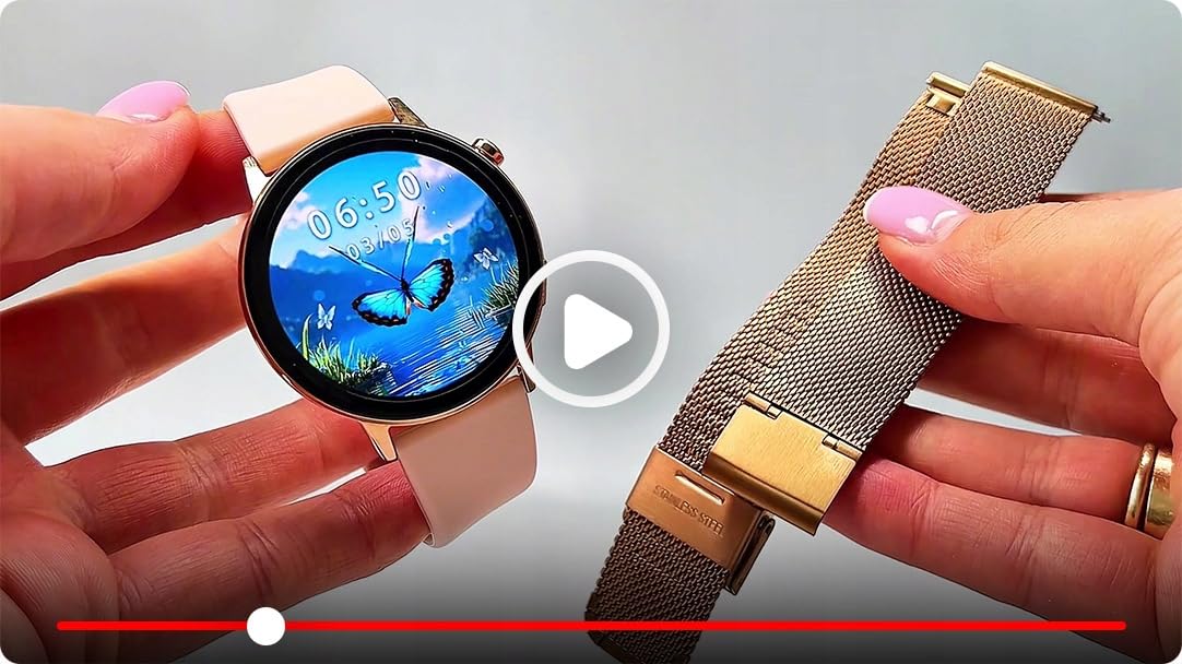 Smartwatch Damski Amoled Rozmowy Menu Polski - Zdrowie Sport Chat GPT Złoty