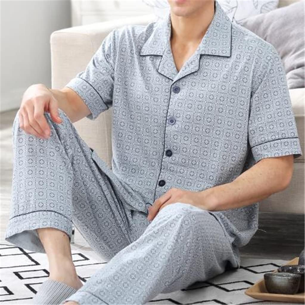 Short-sleeved Men's Pajamas Thin Section Middle-aged And Elderly Homewear Suit