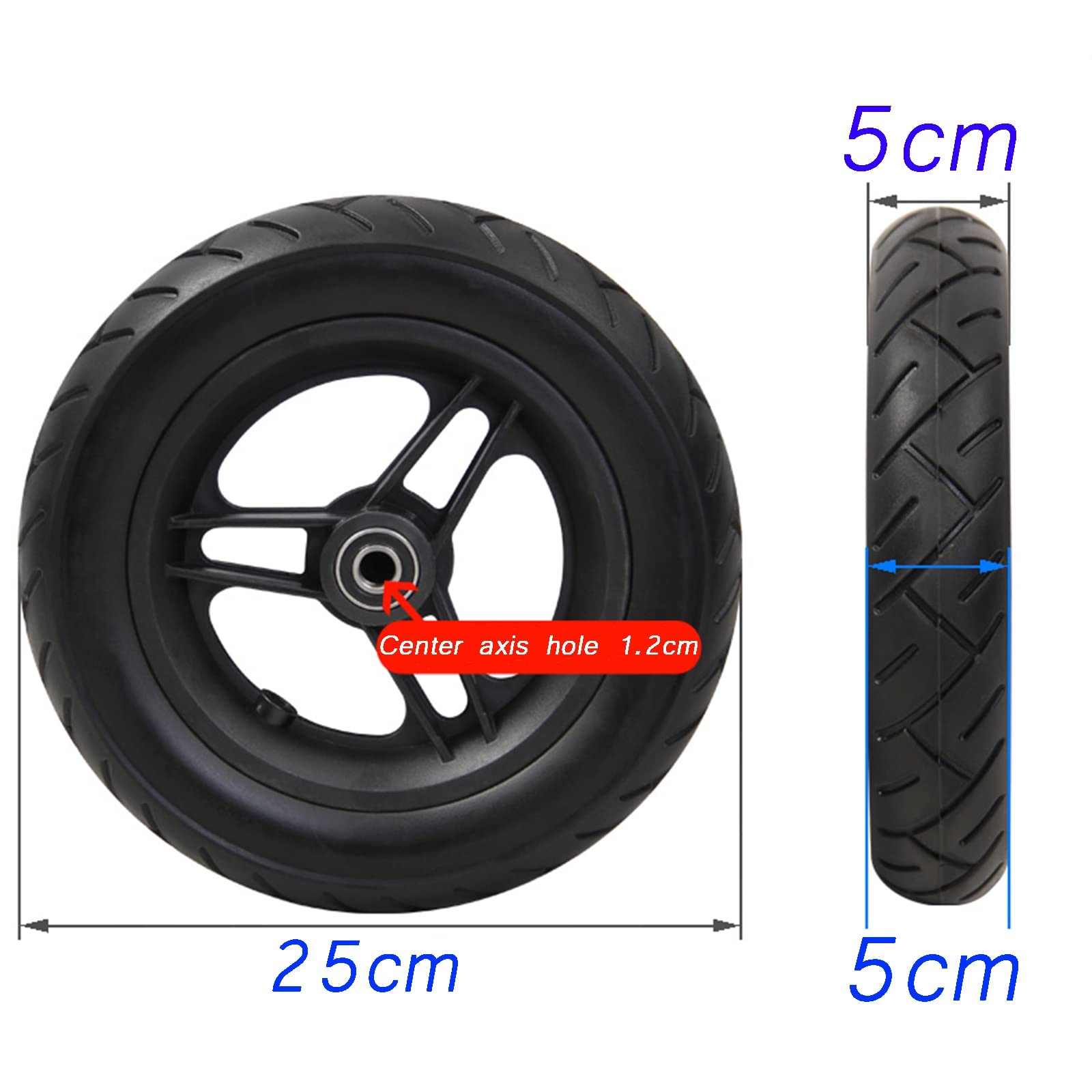 Rueda Delantera para Silla de Ruedas de 10 Pulgadas Ruedas para Silla de Ruedas eléctrica Ruedas sólidas Accesorios para Silla de Ruedas Un par de Ruedas Delanteras Peque