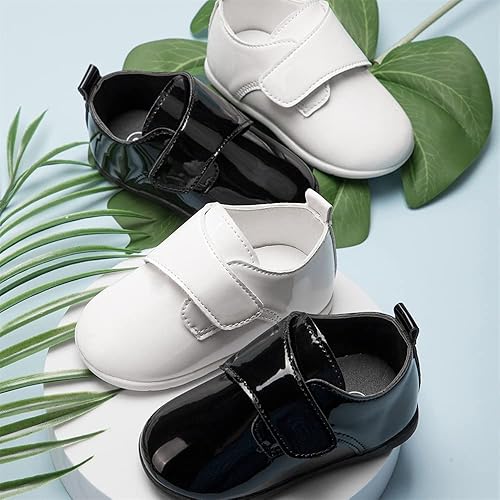 Miniatura 2 de Meckior Mocasines clásicos de piel sintética para bebés, niños y niñas, zapatos de vestir Oxford para primeros pasos, zapatos planos para cuna