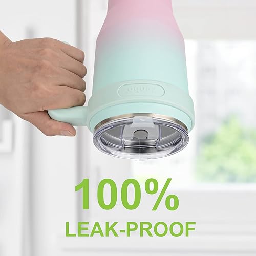 Miniatura 3 de Zenbo Vaso de 40 onzas con asa, cuerpo a prueba de sudor, apto para lavavajillas, 2 unidades1 paquete