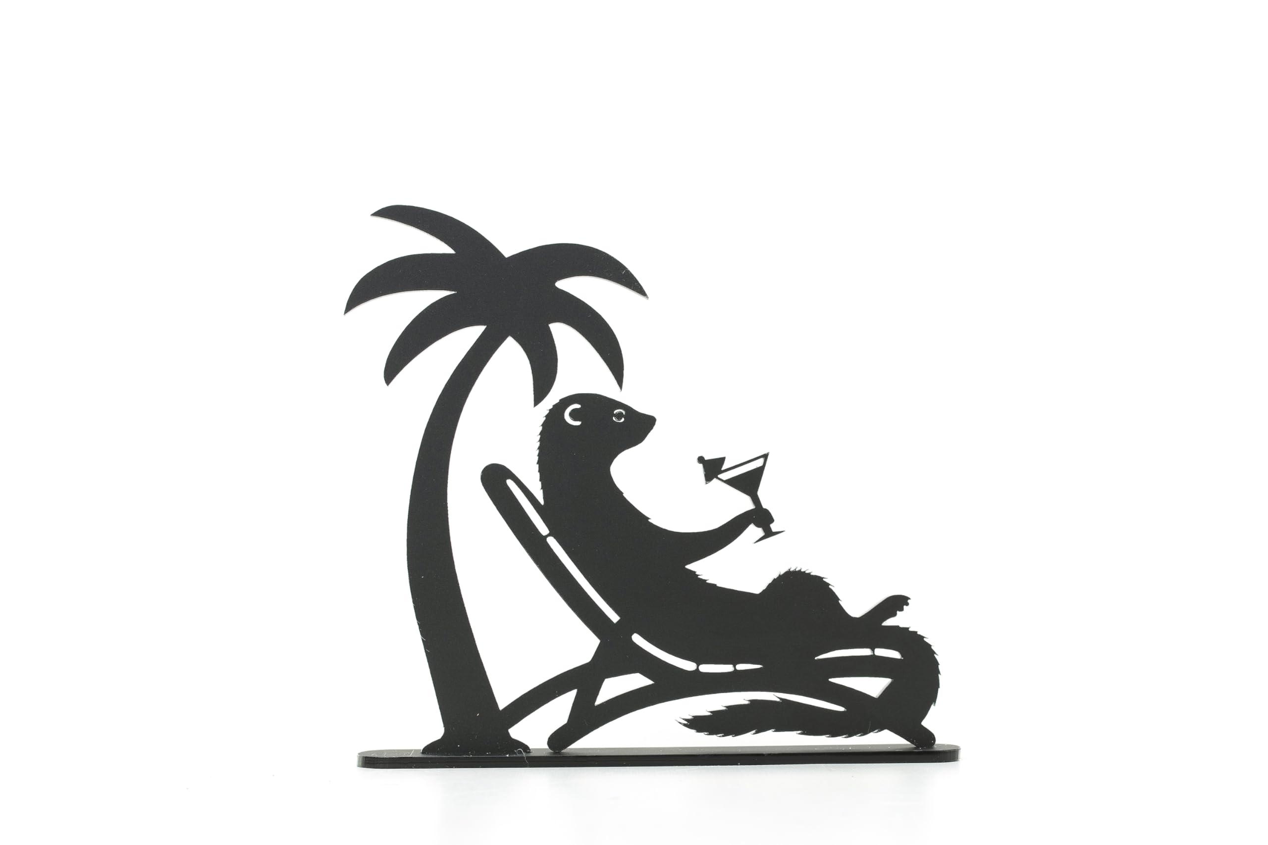 Ferret deckchair Silhouette, Ferret Decor in Mixed Poses, Ferret Ornament Set, Acrylic Ferret Figures, Ferret Lover Gift (Deckchair)