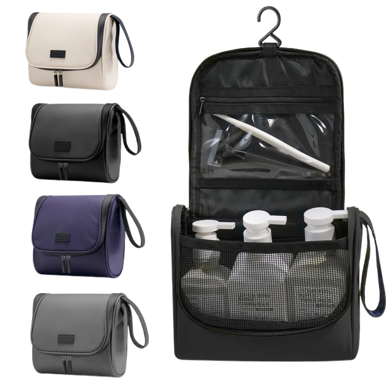 Borsa per Il Trucco Pieghevole, Borsa da Toilette Impermeabile, Organizer per Cosmetici da Donna e Uomo per Viaggi, Palestra, Bagno, Custodia da Appendere.