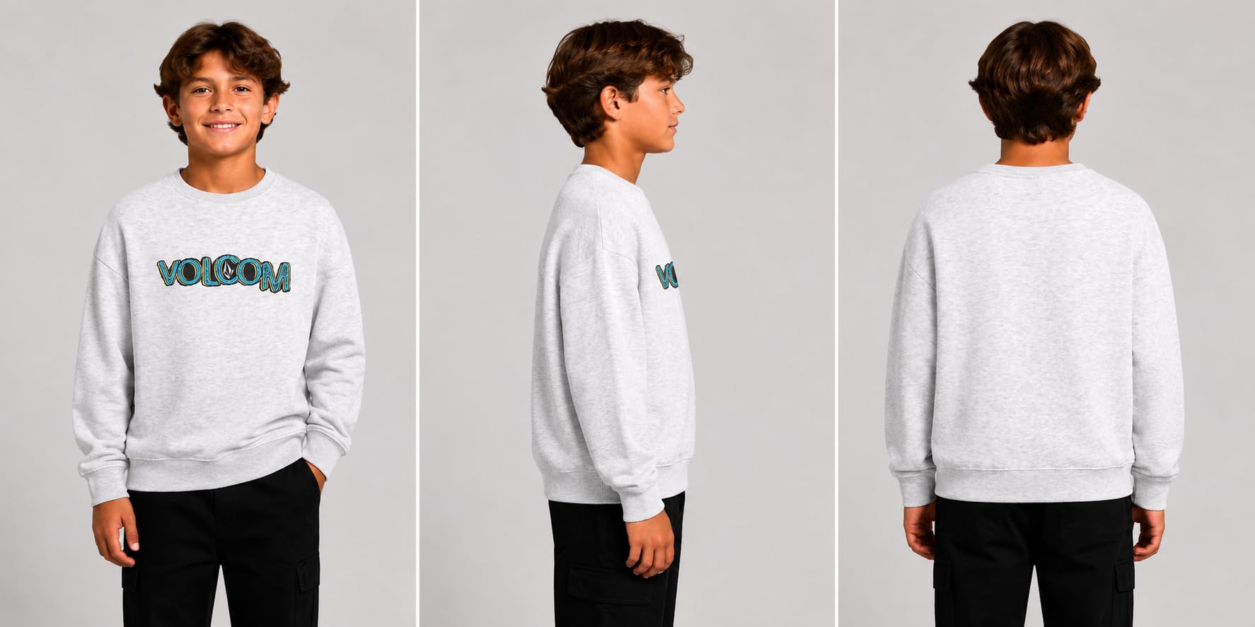 Volcom Jungen-Sweatshirts – atmungsaktives Performance-weiches Fleece, klassischer Rundhalsausschnitt, Grafik-Pullover für Jungen