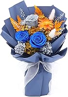 JTODER Preserved Blue Rose Bouquet - Long Lasting Forever Flowers Gift for Mom, Wife, Girlfriend on Birthday, Anniversary, Valentine's Day