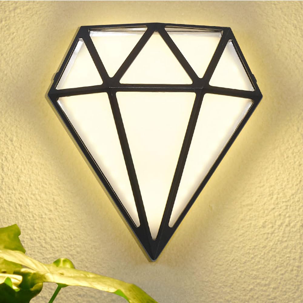 Ściana LED Walka wewnętrzna nowoczesna sconce czarne/złote światła aluminiowe wodoodporne diament