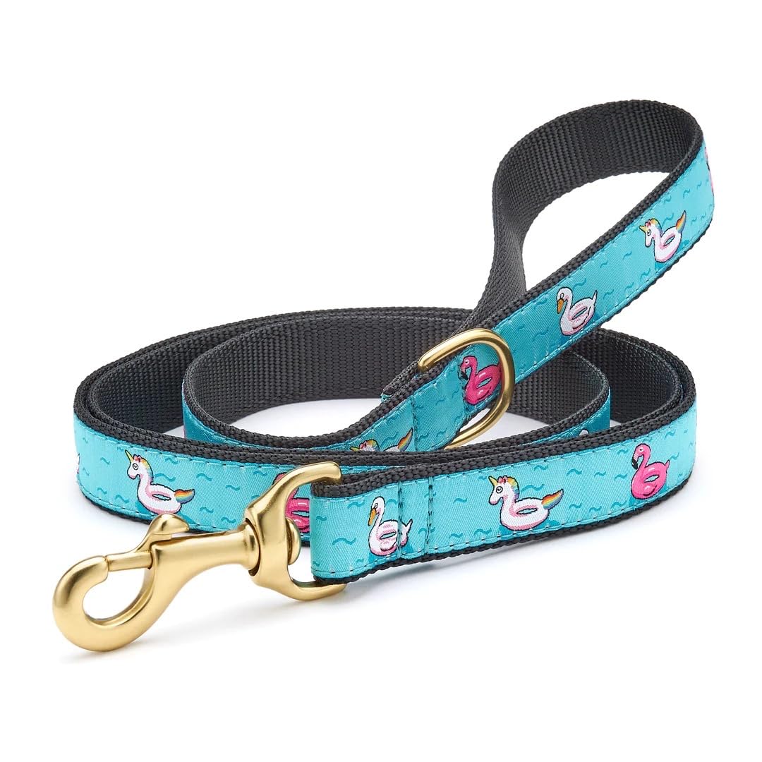Up Country, Dog Lead Floaties Pattern Leash with D-Ring, 5 Foot (5 Foot 5/8" Narrow)