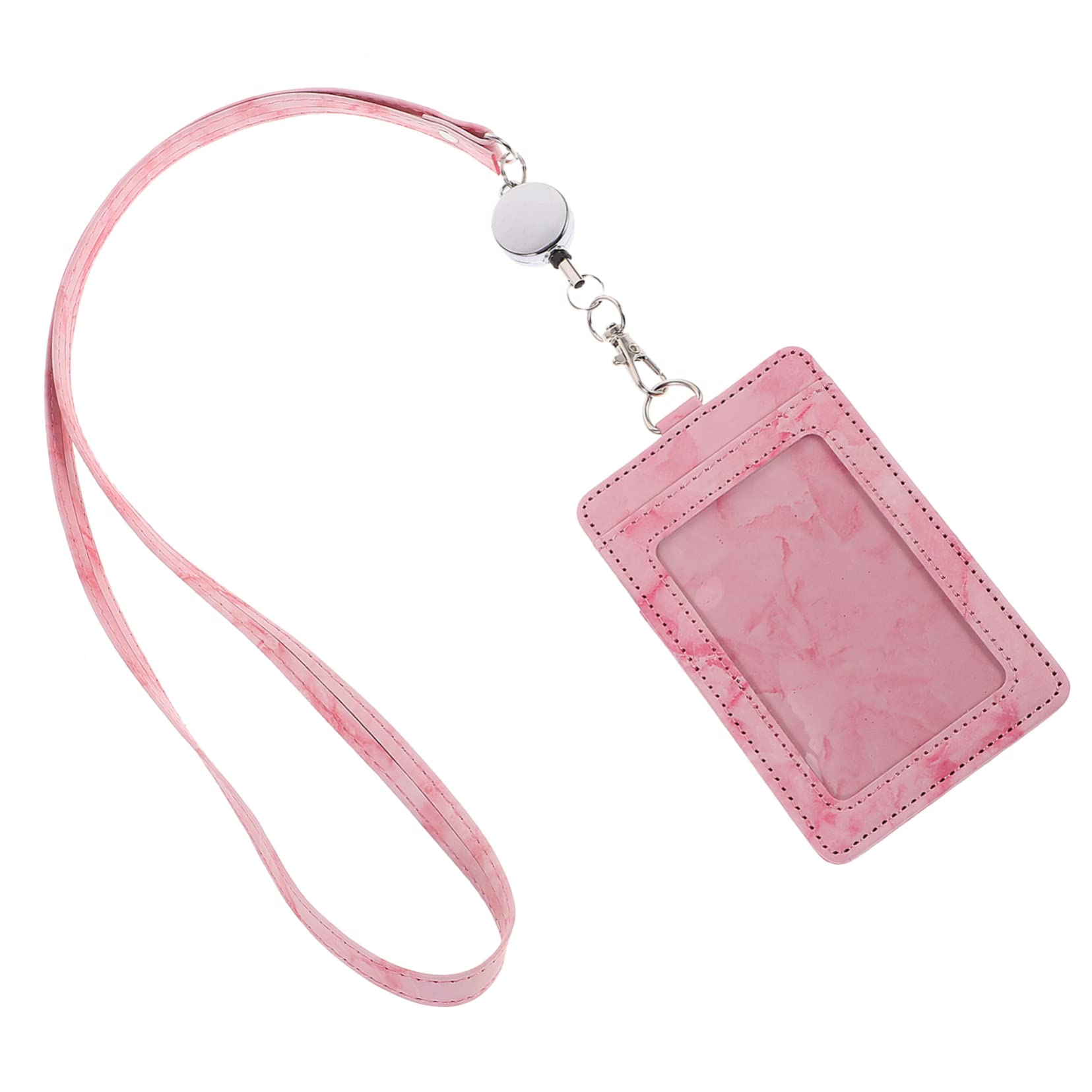 EXCEART 5sets Portacard Retrattile Pu Con Design Marmo Supporto Per Badge Per Studenti e Professionisti Leggero e Pratico Per Ufficio e Uso Quotidiano