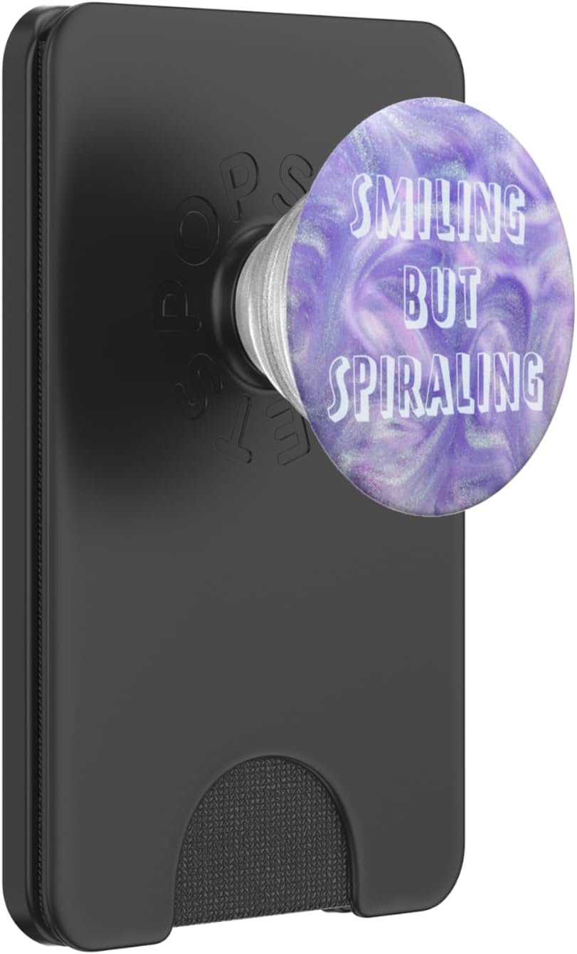 PopSockets Funny Phone Grip - Smiling But Spiraling Purple PopSockets PopGrip for MagSafe