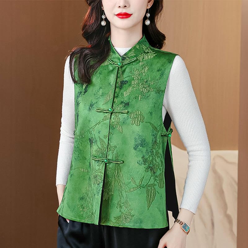 Chaleco sin mangas para mujer jacquard con sofisticados botones 3
