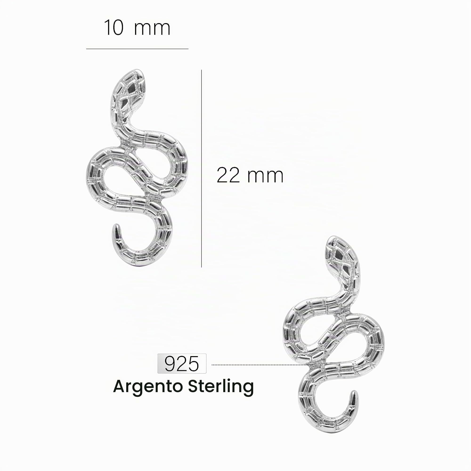 SOFIA MILANI - Orecchini da Donna in Argento 925 - Orecchino a Perno Serpente