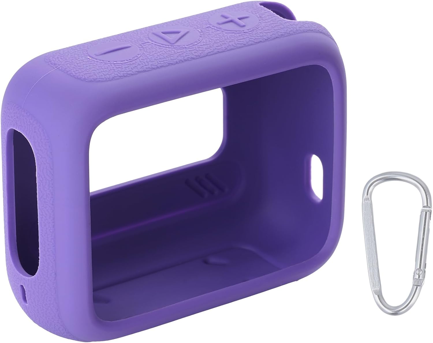 for JBL Go 4 Waterproof Bluetooth Speaker Silicone Cover Case, Portable Silicone Travel Case with Carabiner, Protective Skin Case (Purple Case) - co2CREA - Image 3