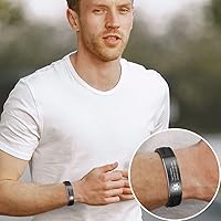 Vista 4 de LanM Pulseras de alerta médica para hombres, pulsera médica para mujeres, pulsera de identificación médica de silicona, tipo 1, pulsera de alerta