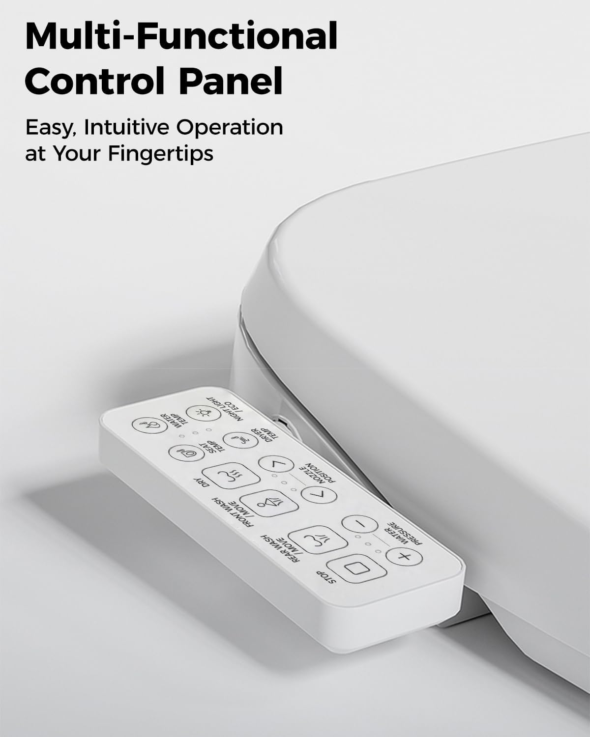 GAICOM Bidet Toilet Seat Elongated, Electric Smart Heated Toilet Seat, Instant Warm Water & Dryer, Multiple Cleaning Modes, Side Control, Self-Clean Nozzle, Quiet-Close, Easy Installation