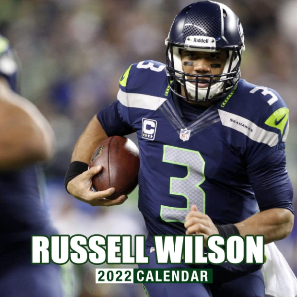 Russell Wilson 2022 Calendar: Calendar 2022, January 2022 - December 2022, 12 Months, OFFICIAL Squared Monthly, Mini Planner | UK and US Official ... Calendrier | BONUS Last 4 Months 2021