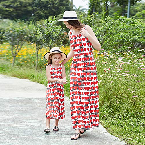 Mulampli Vestido de verão para mãe e filha, para a família, para mãe, bebês, meninas, casual, saia,