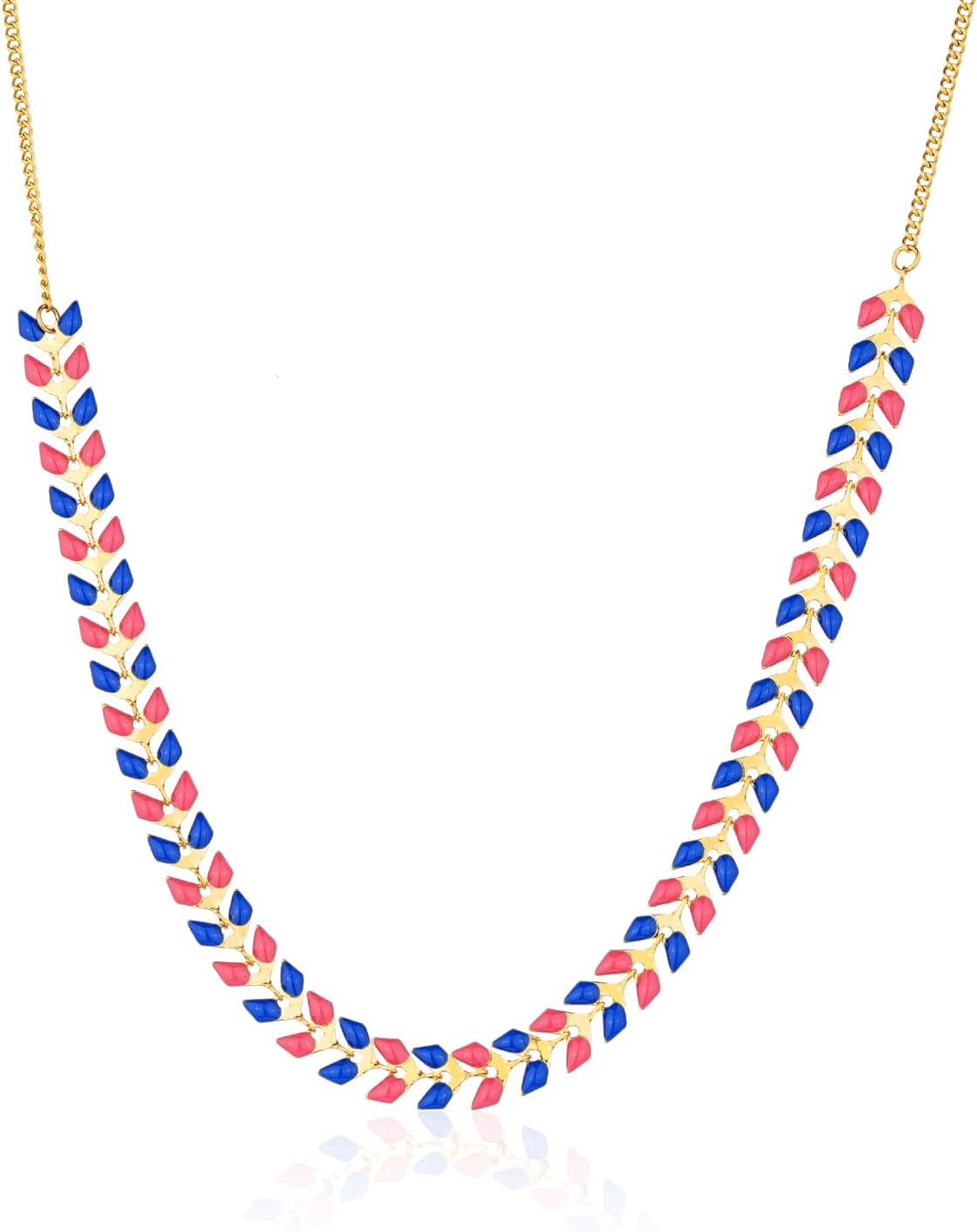 Gold Statement Necklace for Women Boho 18K Plated Mix color enamel Necklace Jewelry Gifts for Women