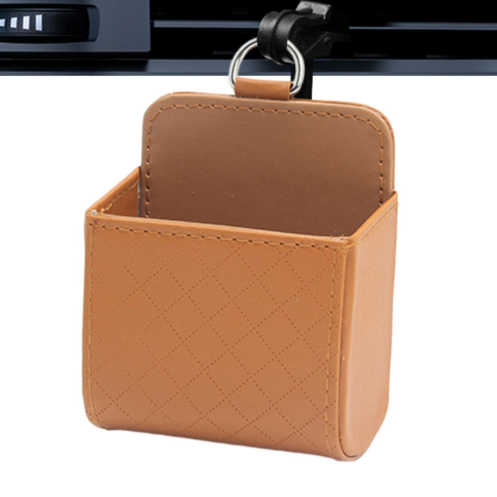 Fulenyi Car Ventilation Organiser Bag - Car Storage Organiser Made of PU Leather, Pocket Organisers for Car Interior, Holder for Registration Documents for SUV Truck