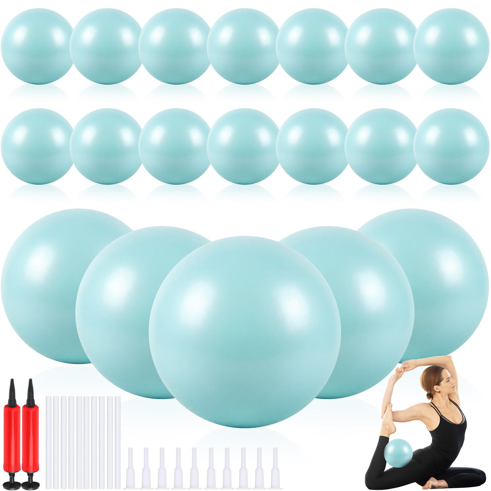 Aoriher 10 Pcs Small Pilates Ball Bulk 9 Inch Mini Yoga Ball