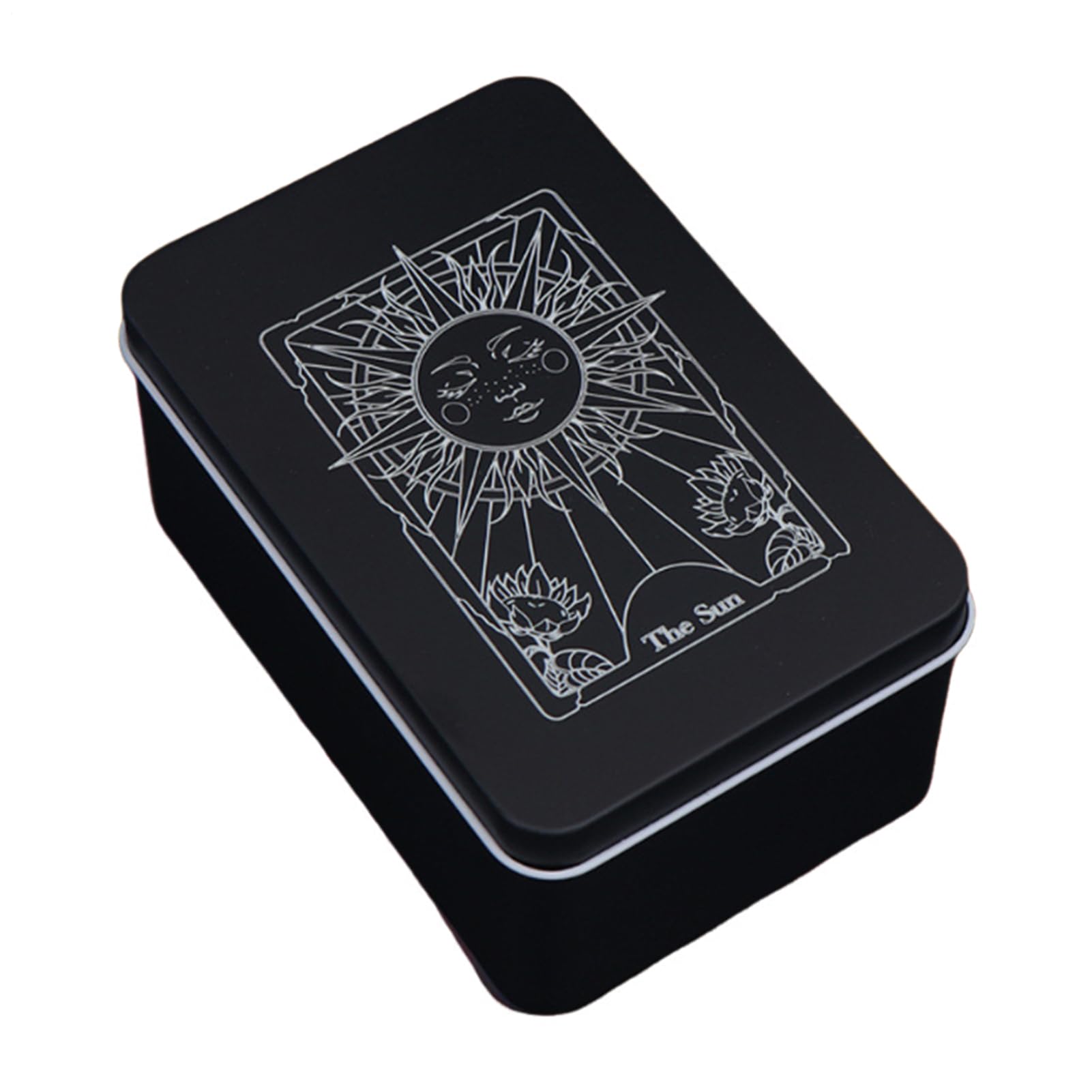 Tarot Card Case Holder, Sun Moon Design Tarot Card Box, Game Deck Box, Tarots Organizer Storage Boxes, Moon Sun Printed TarotCard Holder Boxes for Most Standard Size TarotCards