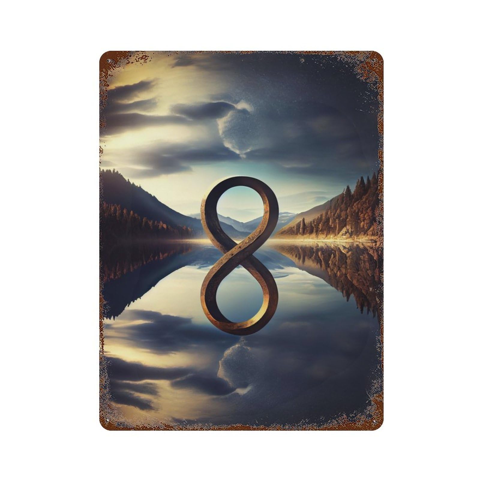 Infinity of Nature Weathered Tin Sign 15.7"x11.8", for Basement, Hobby Room And Garage Decor, Rustic Home Decor