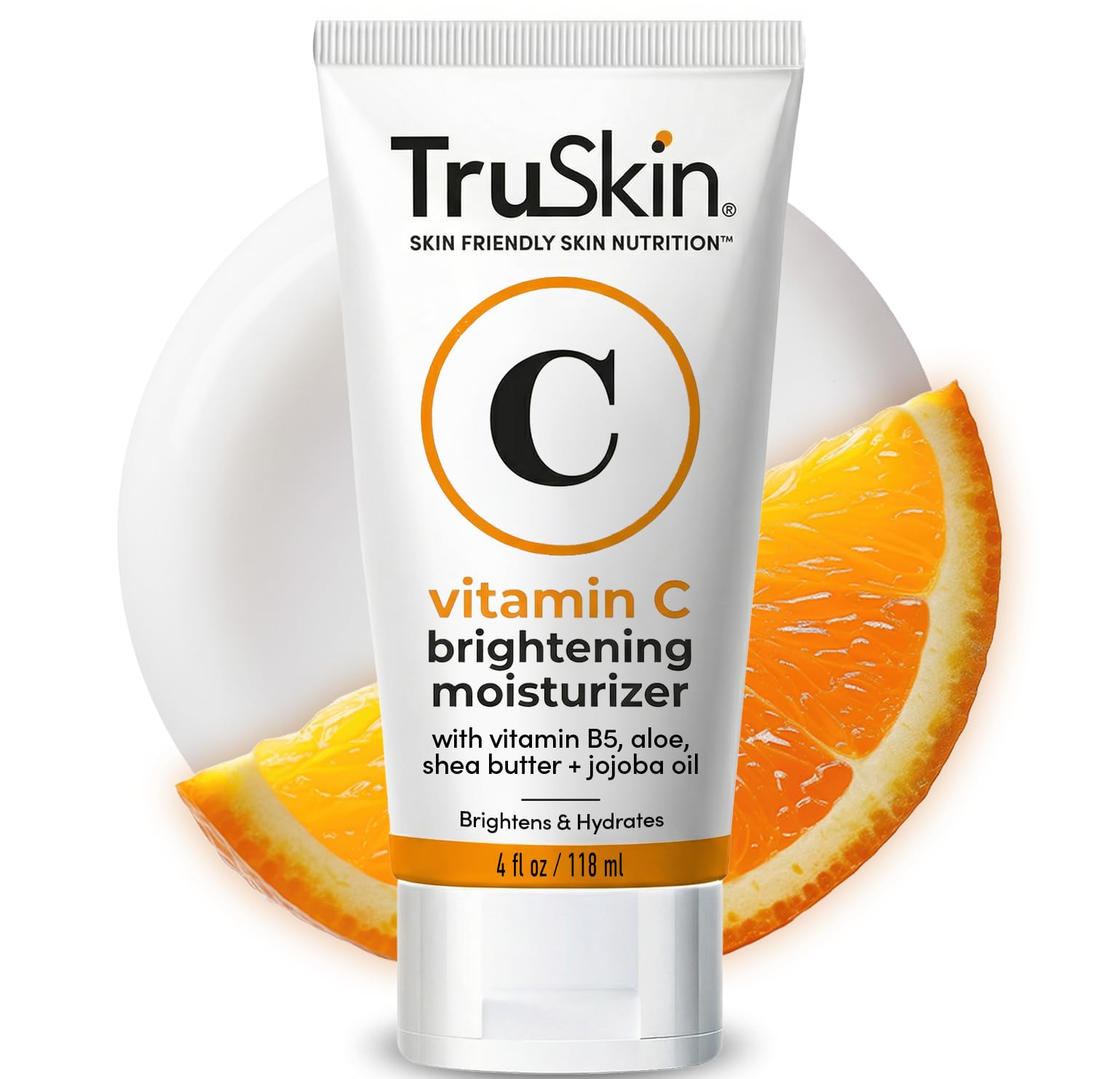 TruSkin Vitamin C Face Cream – Brightening & Hydrating Daily Moisturizer with Vitamin E, B5, Jojoba Oil & Green Tea – Smooth, Radiant-Looking Skin, 4 Fl Oz