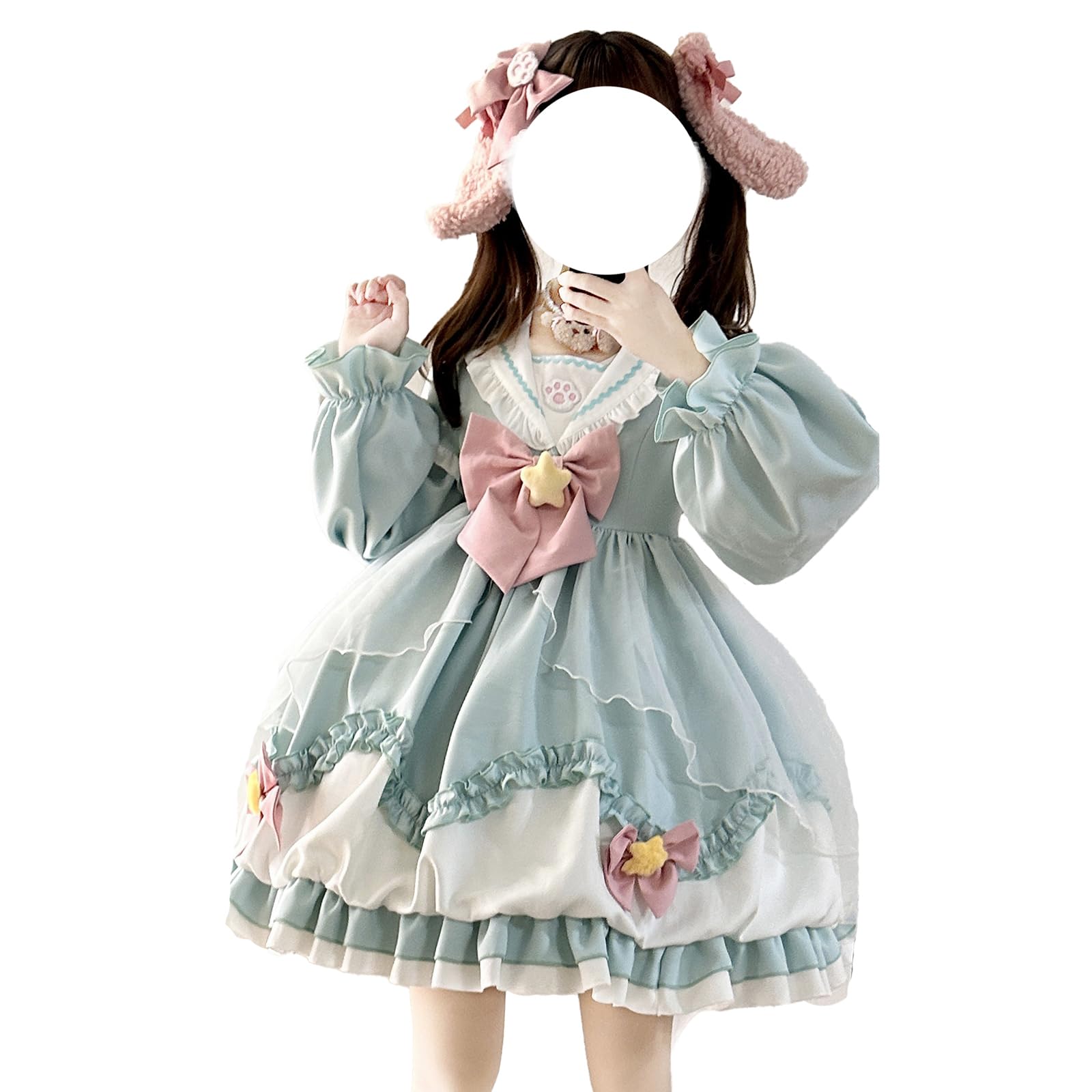 ネイビー フリル セーラー風 ワンピース 六芒星 魔法少女 ゆめ可愛い ロリータ ネイビー フリル セーラー風 ワンピース 六芒星 魔法少女 ゆめ
