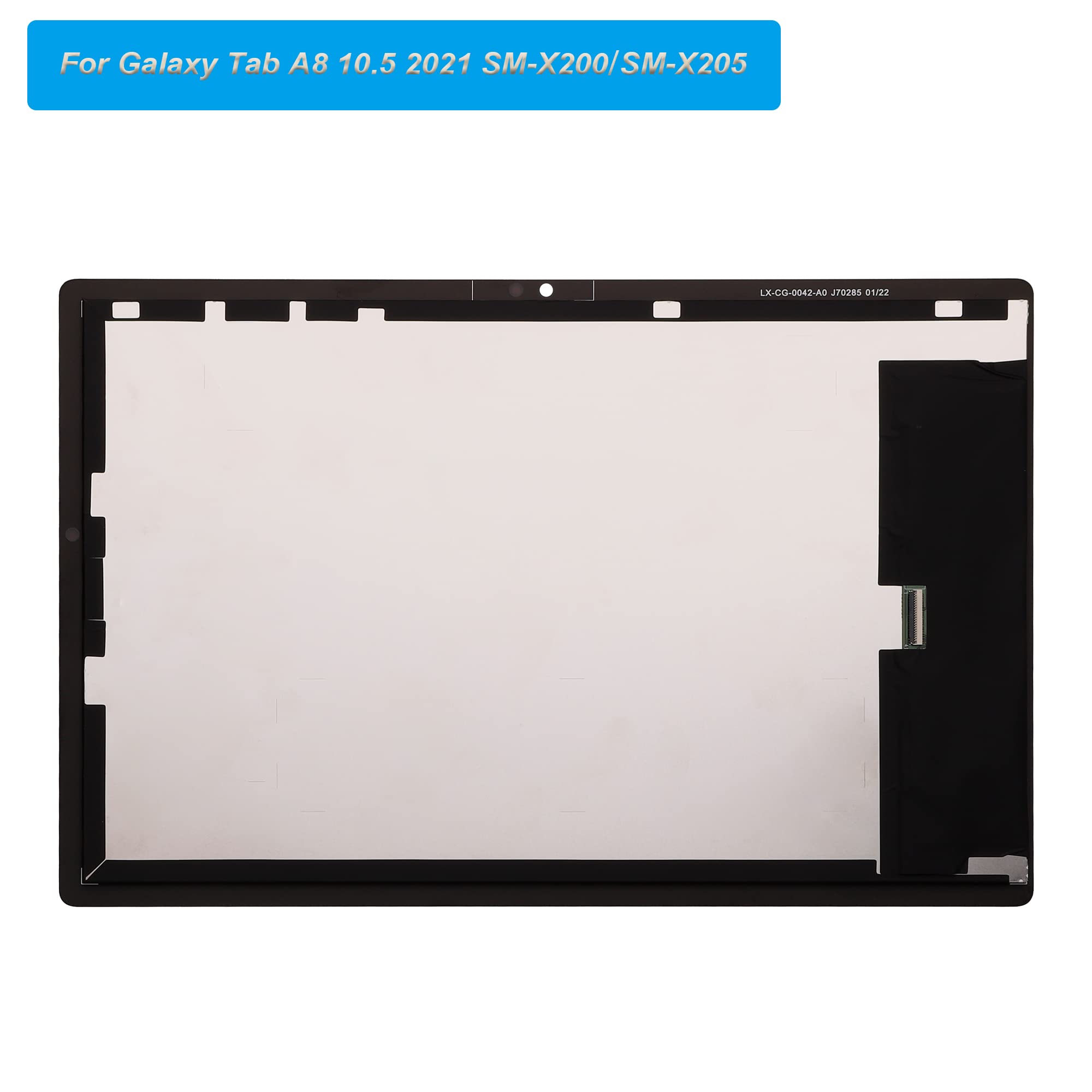 Pantalla táctil de repuesto compatible con Samsung Galaxy Tab A8 10.5 2021 SM-X200, SM-X205 de 10,5 pulgadas, con herramientas