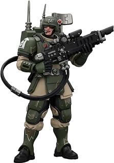 JOYTOY Warhammer 40K 1/18 Action Figures Astra Militarum Kasrkin 3 with Hot-Shot Lasgun and Vox-Caster Collectible Model Birthday Gifts 4.13Inch