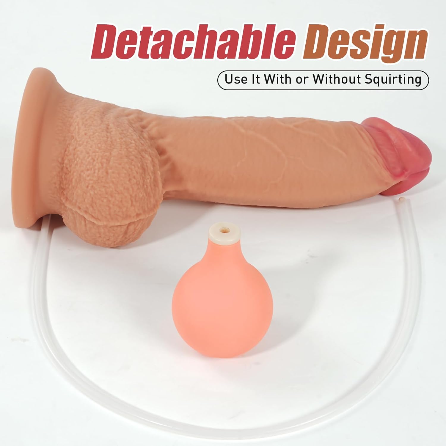 3.45" Diameter Huge Squirting Thick Dildo,15 Inch Realistic Ejaculating Silicone Dildos with Suction Cup,Big Girth Anal Cum Dildo for Deep Anal Stretching Play,Sex Toys for Women and Men