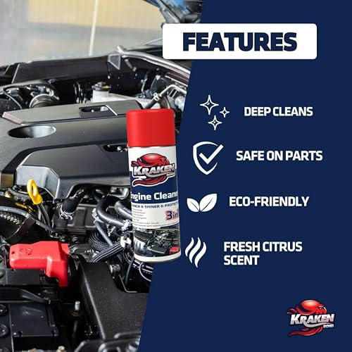 KRAKEN BOND Engine Cleaner Spray - (2x12.3 fl. Oz) Engine Degreaser for Engine Bay, Gunk, and Motor | 2 Pack