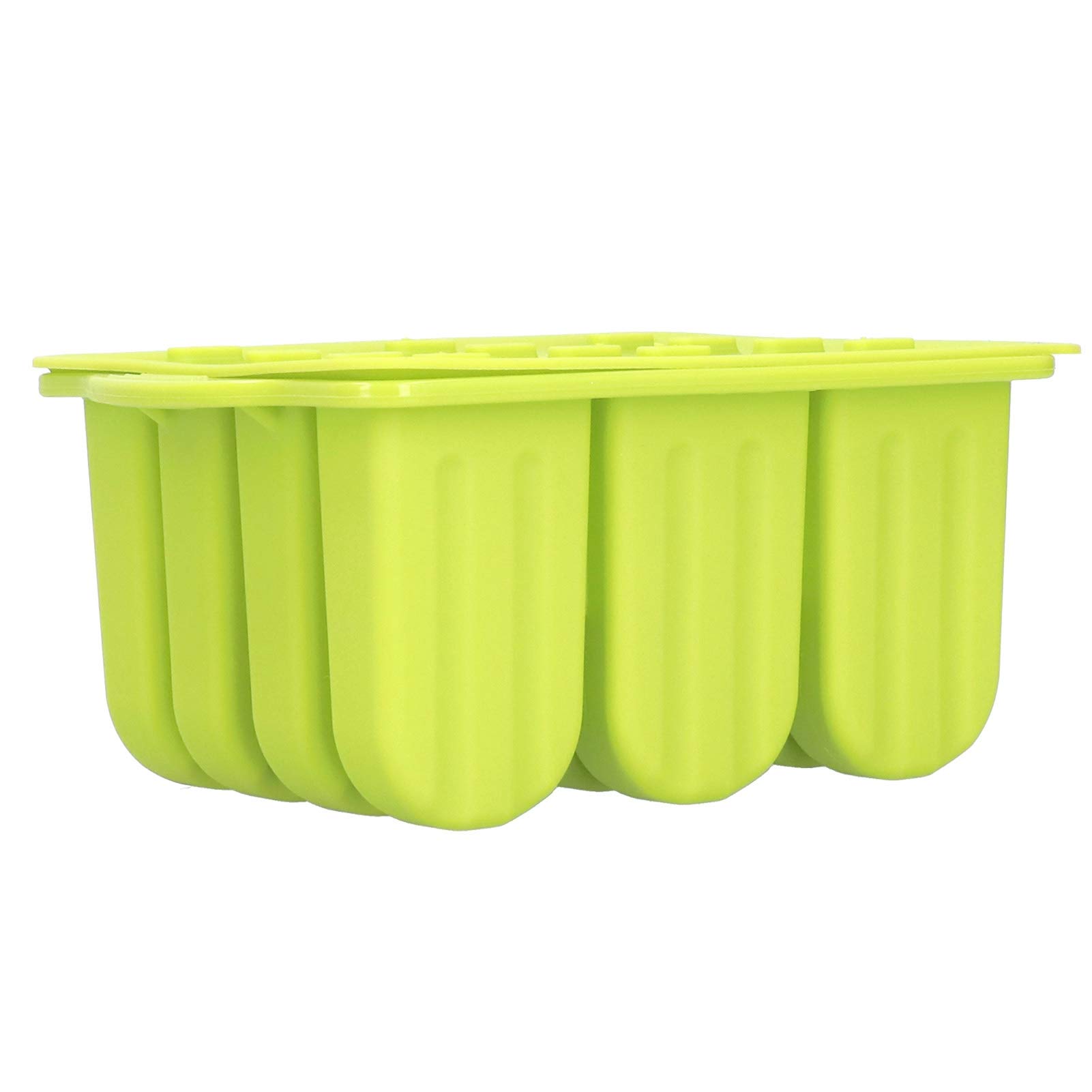 Stampi Per Ghiaccioli In Silicone, 12 Pezzi Con 50 Bastoncini Inclusi - Morbidi, Riutilizzabili E Facili Da Sformare - Ideali Per Succo, Yogurt E Gelato Fatti In Casa (Verde)