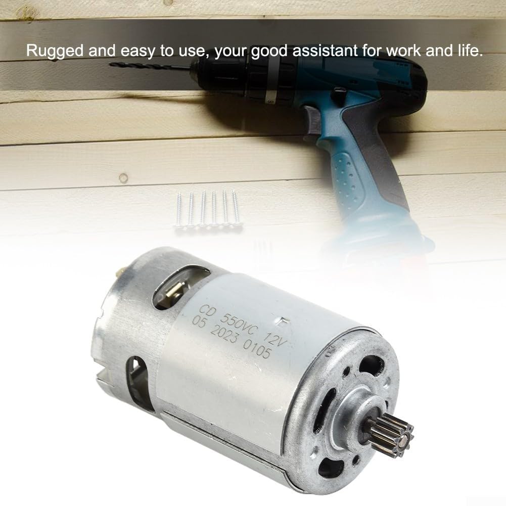 Motore elettrico per trapano elettrico a 9 denti/12 denti, 10 8V/12V/14 4V, affidabile per modello RS550, costruito per prestazioni e longevità (12 V 9 denti)