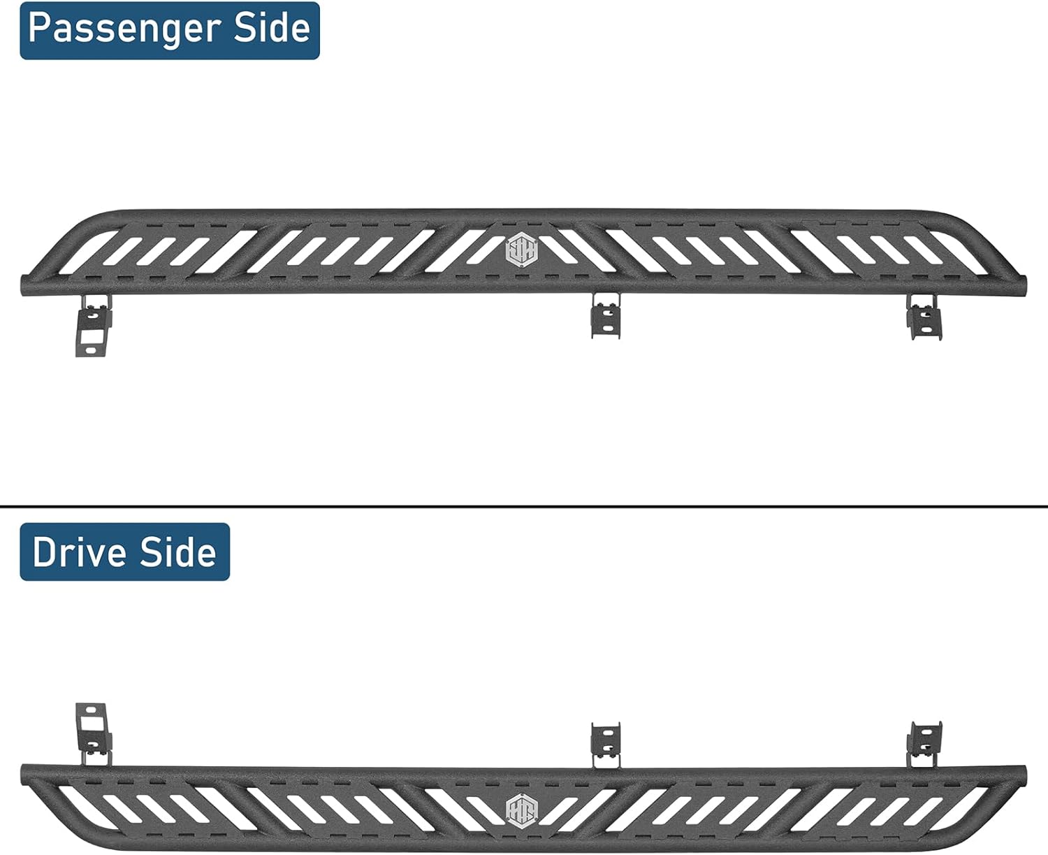 Hooke Road Tundra CrewMax Cab Running Boards Side Step for 2007-2021 Toyota Tundra CrewMax (4 Full-Size Doors), 7.5" Wide Non-Slip Step Rock Sliders, Trail-Ready Steel Build