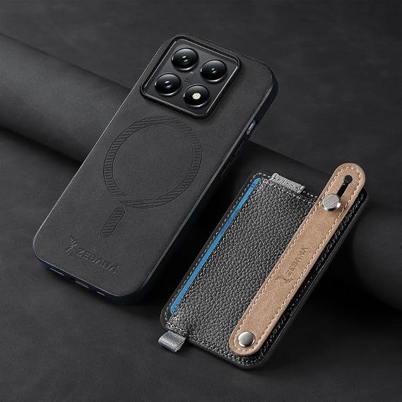 Case Compatible with Zebana Xiaomi Mi 14T Pro Best Leather Case with Zebana 2in1 Card Holder Black