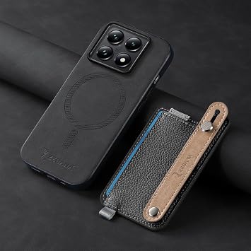 Case Compatible with Zebana Xiaomi Mi 14T Pro Best Leather Case with Zebana 2in1 Card Holder Black