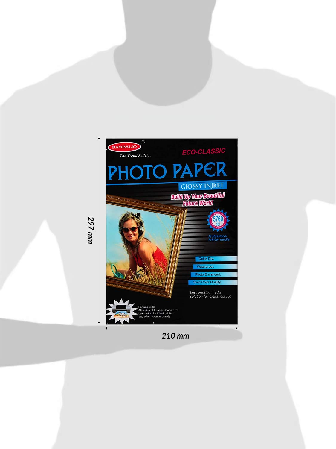Bambalio BPG 180-50 - Carta fotografica lucida, formato A4, 180 g/m², confezione da 50