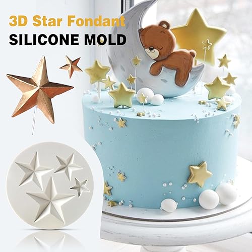 Miniatura 4 de Molde de silicona de estrella para fondant de chocolate para Sugarcraft, molde de caramelo, decoración de cupcakes, arcilla polimérica, proyectos de