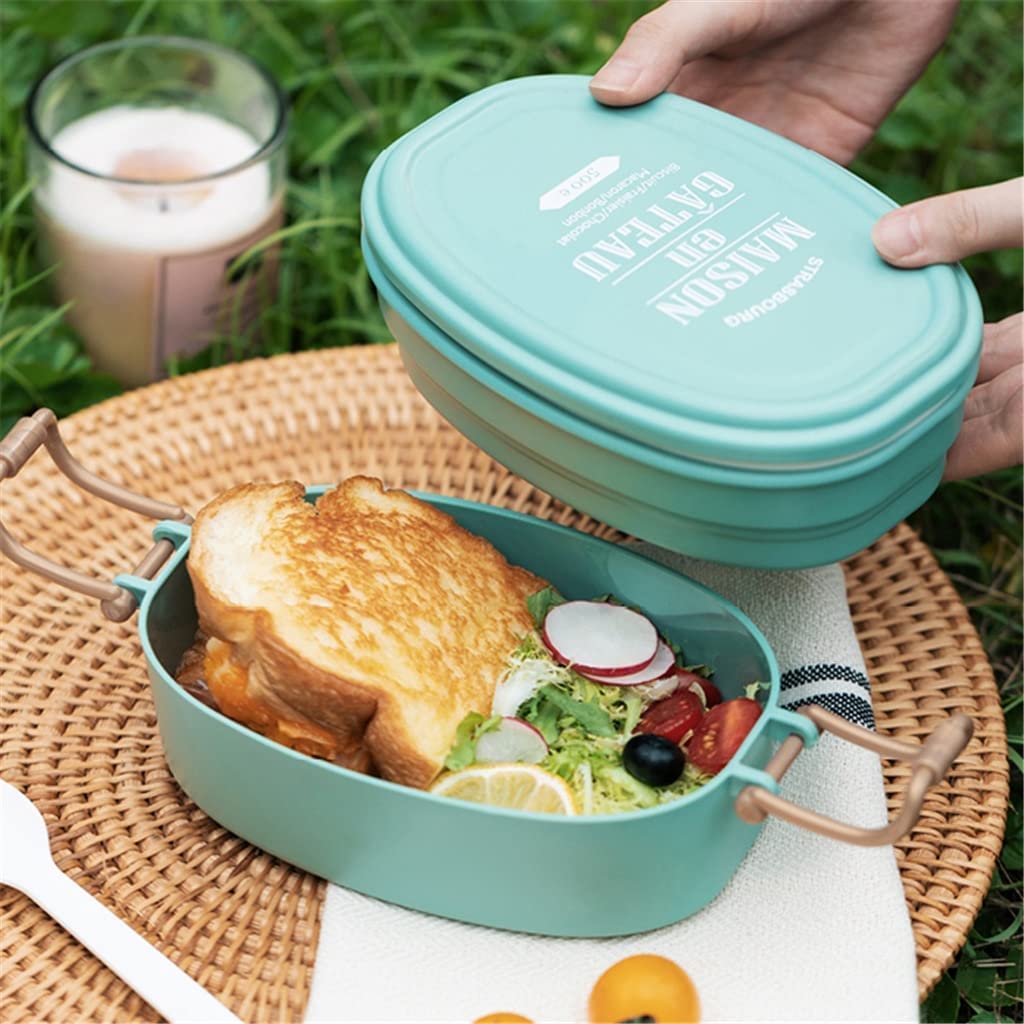 Boîte à bento Boîte à lunch,boîte à bento double couche Boîte à lunch japonaise Boîte à bento sortante Ustensiles de cuisine Boîte à bento de bureau (Color : A, Size : As The Picture Shows)