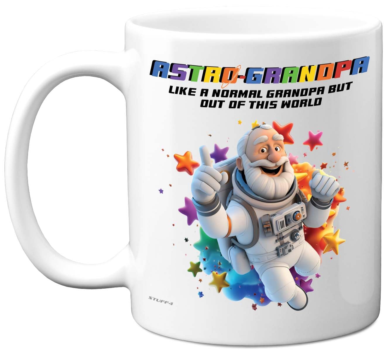 Stuff4 Novelty Gifts - Astro-Grandpa Mug - Happy Birthday Gifts for Grandpa from Grandson Granddaughter, Astronaut Father's Day Presents, 11oz Ceramic Dishwasher Safe Premium Mugs