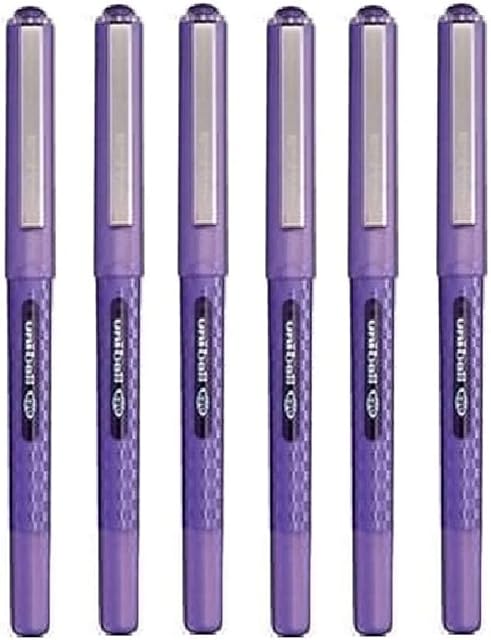 Uni Ball Eye Designer Violet Rollerball Pen Fine 0.7mm Nib Tip 0.5mm Line Width Designer Series Quick Drying Pigment Ink UB-157D (Pack Of 6)