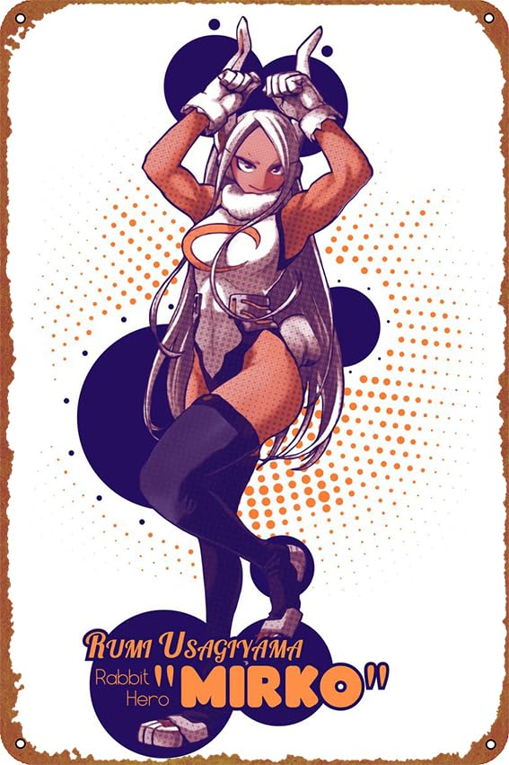 Rabbit Hero Mirko Vintage tin poster, suitable for bars, cafes, offices, restaurants, family gardens, shops, clubs, logo gifts 12 X 8 inches